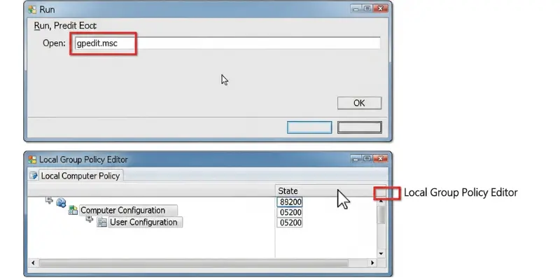 Local Group Policy Editor window